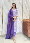 Lavender ikkath handloom breeze cotton suit- Buy1Get1