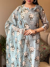 Sea Blue chanderi suit sets