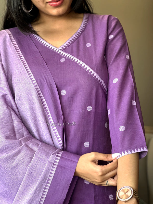Polka pattu pure south handloom cotton suit sets