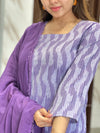 Lavender ikkath handloom breeze cotton suit- Buy1Get1