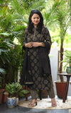Kanika Black Ajrak Applique Suit Sets