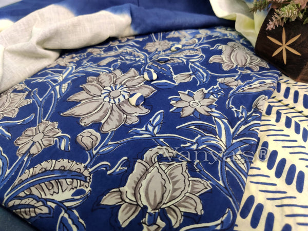 Blue cotton summer suit sets-Buy1Get1 Offer