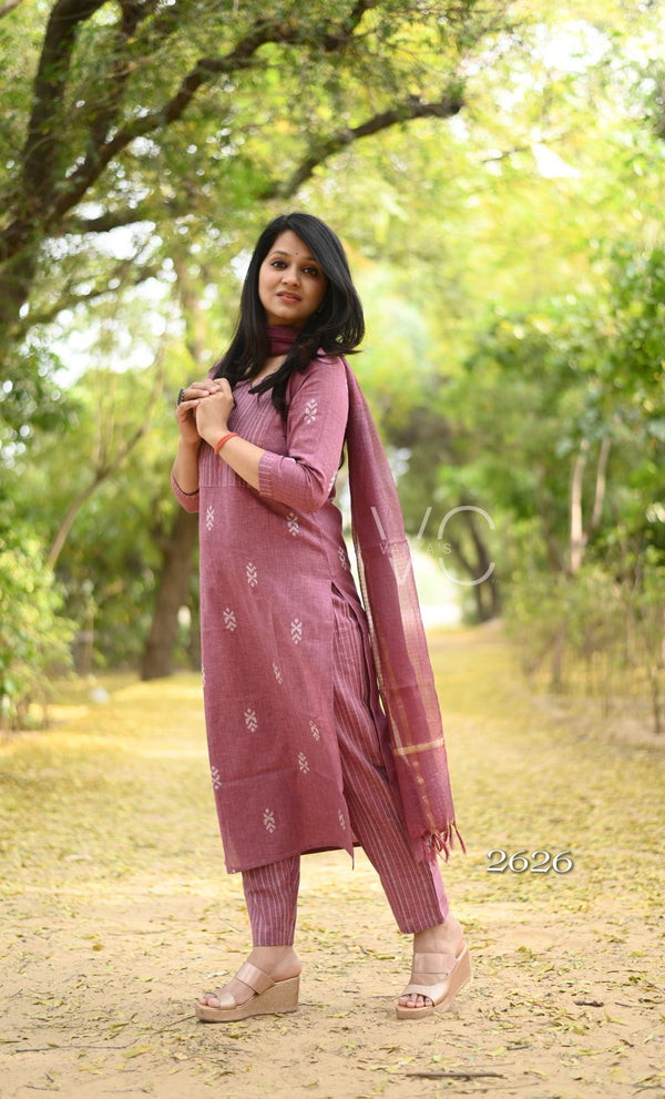 South Arrow Pure Handloom weaving Suit Sets- 4 colour