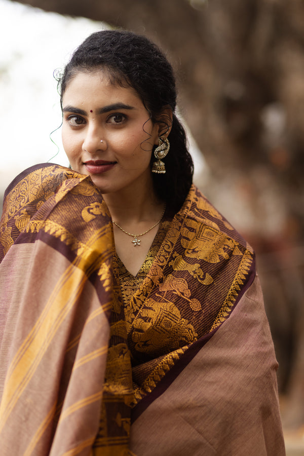 Bhumi Sutra kanchi pattu cotton Suit Set- pure pattu with lining