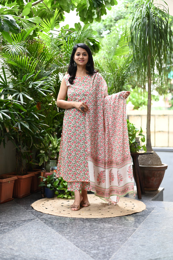 Pankhuri Sleevless Cotton Suit Sets