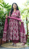 Gulnashi- pink floral Anarkali suit sets