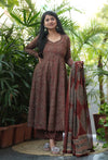 Antrika cotton ajrak anarkali suit sets