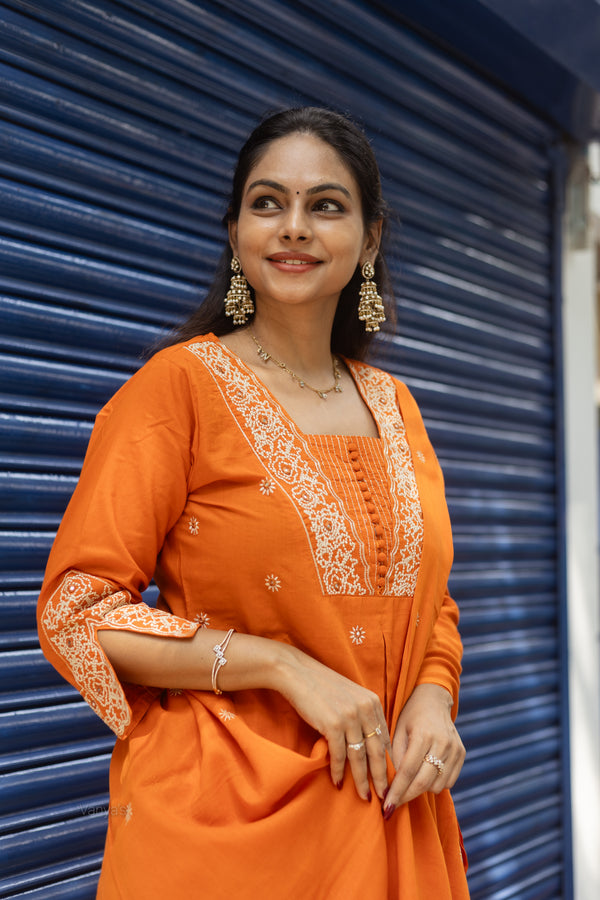 Saanjh Pure Cotton Embroidery Suit Sets- Two colours