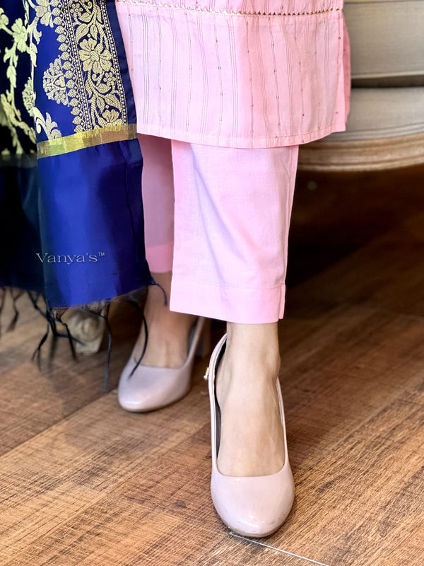 Pink Sequence chanderi suit sets