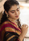 Veldhaari Pattu South Cotton – Midnight Gold Elegance