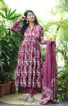 Gulnashi- pink floral Anarkali suit sets