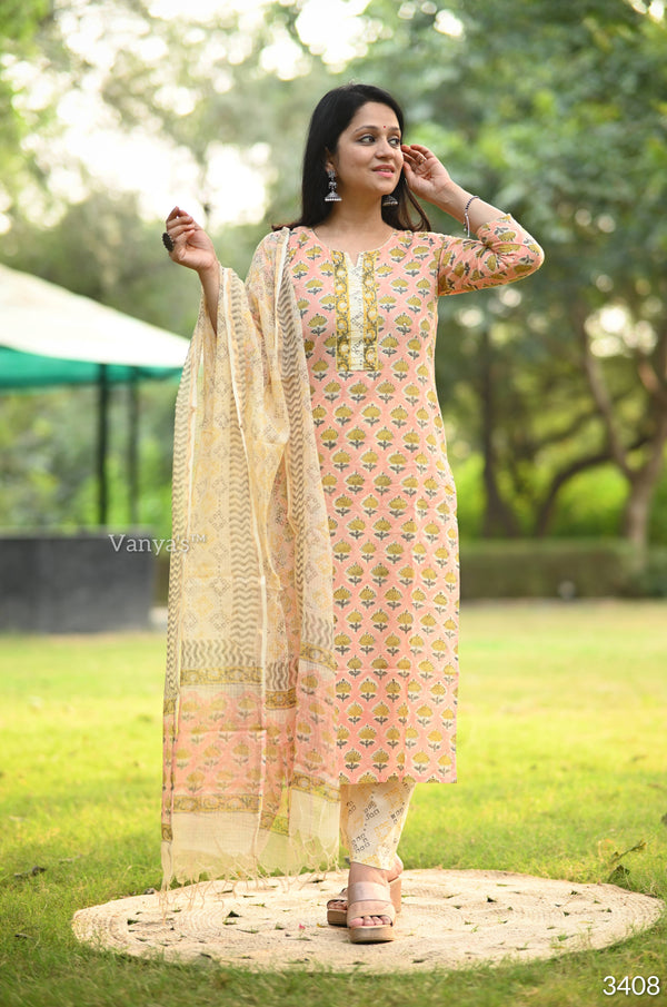 Vinaya Sanganeri Hand Block Cotton Suit Sets