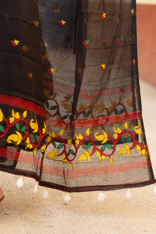 Black Jamdani Cotton Suit Sets