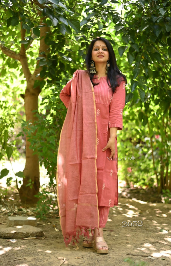 South Arrow Pure Handloom weaving Suit Sets- 4 colour