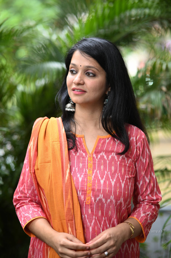 Anvaya Ikkat Handloom Pochampally Suit Set