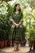 Silken Vana β Pochampally Elegance Suit in Olive Sage