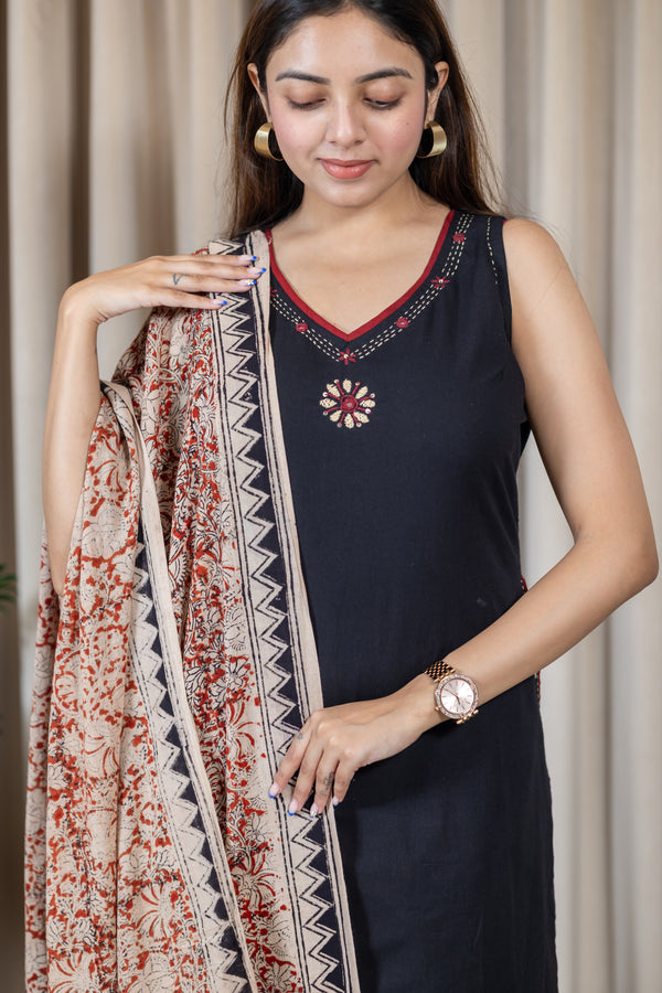 Saurini cotton kalamkari suit sets