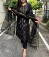 Black Gold print Kota doria Suit Sets