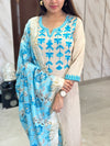 Khadi cotton embroidery suit sets-Buy1Get1