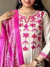 Khadi cotton embroidery suit sets-Buy1Get1 pink
