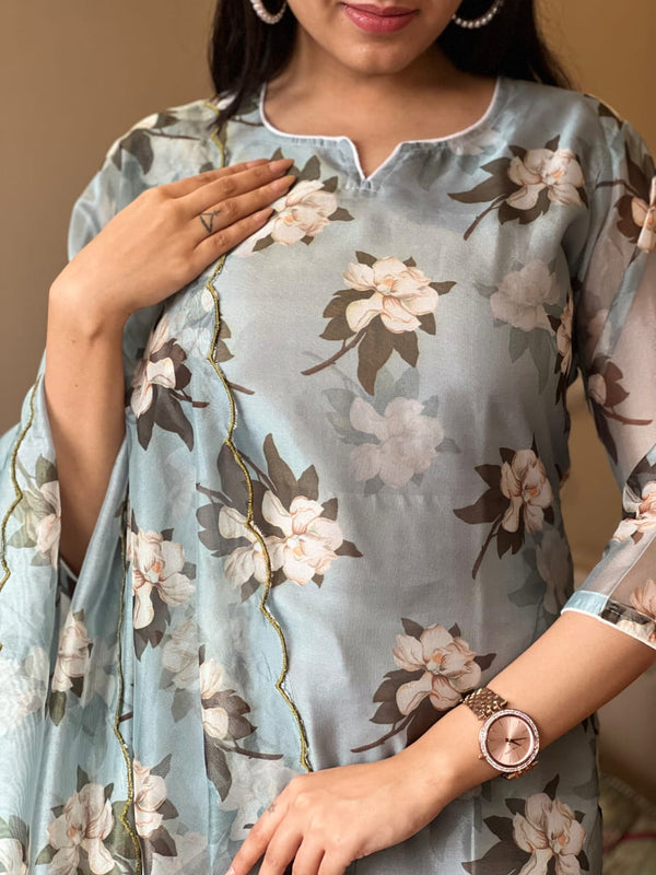 Sea Blue chanderi suit sets