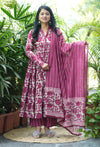 Gulnashi- pink floral Anarkali suit sets