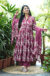 Gulnashi- pink floral Anarkali suit sets