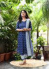 : Indigo Ikat Magic Kurta Set