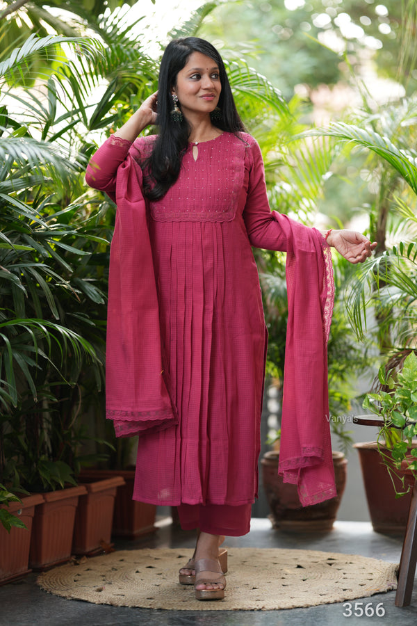 Pankuri Soft Kota doria A line Suit Sets