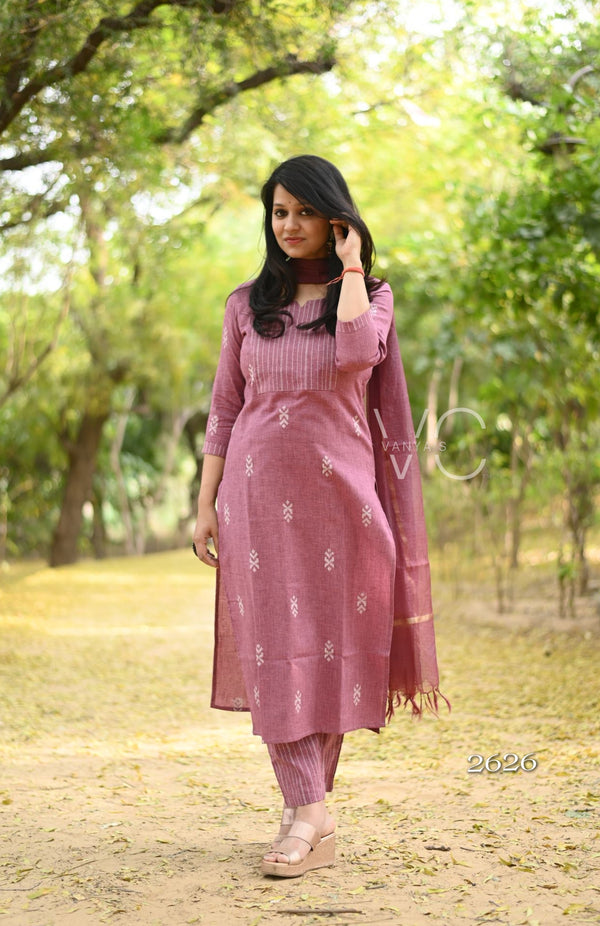 South Arrow Pure Handloom weaving Suit Sets- 4 colour