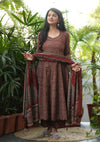 Antrika cotton ajrak anarkali suit sets