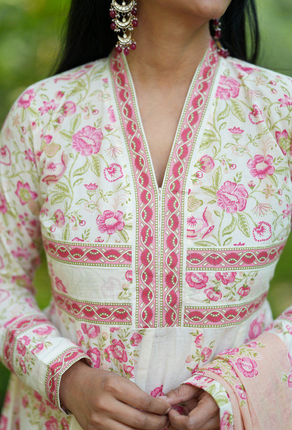 Pakhi Summer Cotton anarkali- attached lining