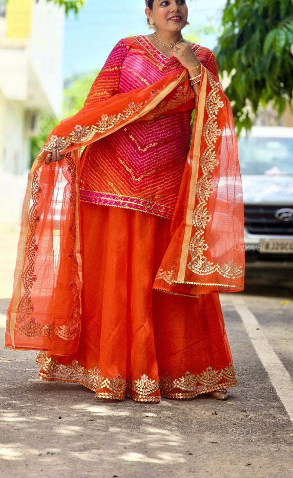 Kiran Kota Doria Gotta Patti Skirt Sets-Festive & Wedding