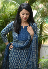 Meharinsha Indigo Bloom Handblock Suit Set 🌿