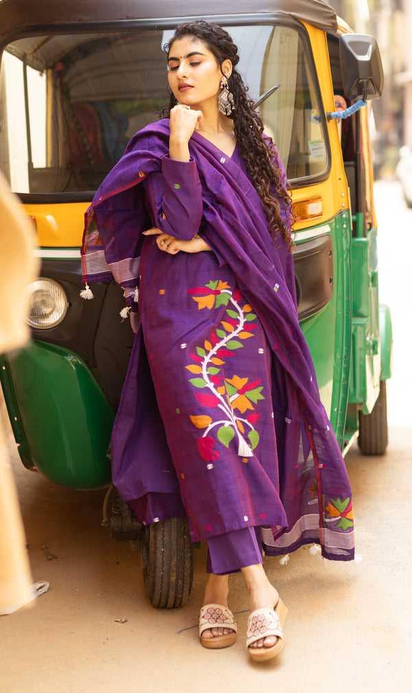 Rupkatha Silk Jamdani Suit Set