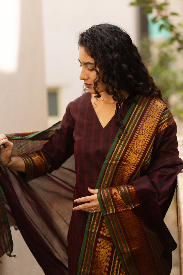 Pavithra Vanasigaram korvai Chettinad kanchi Cotton Set-with lining