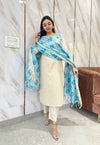Khadi cotton embroidery suit sets-Buy1Get1