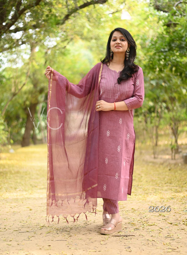 South Arrow Pure Handloom weaving Suit Sets- 4 colour