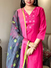 Karvi Handloom cotton Suit sets with linen Duppata