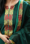 Narayanpeth Rajeshwari Handloom cotton Suit Set-Green