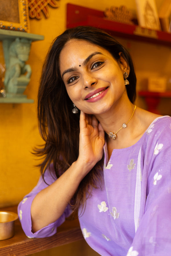 🪻🪻Lavender Woven Grace Bloom Jamdani Charm 🪻🪻