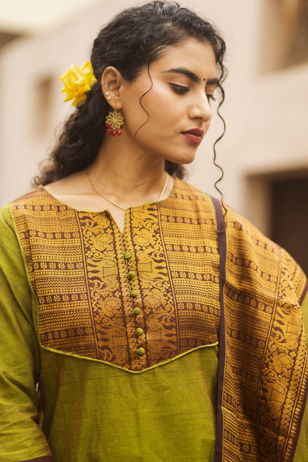 Harit Sutra kanchi cotton Suit Set