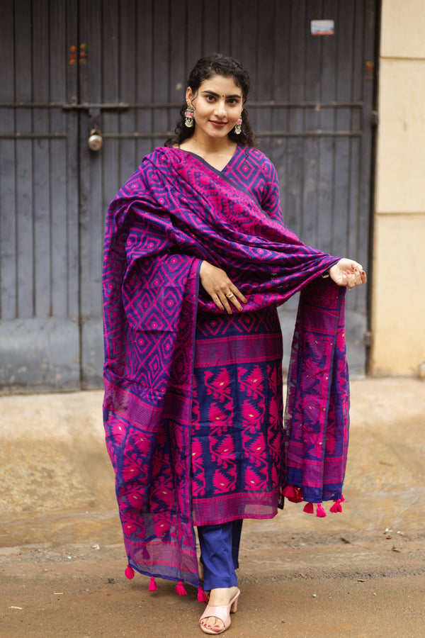 Neelambara Raga Jamdani Suit Set