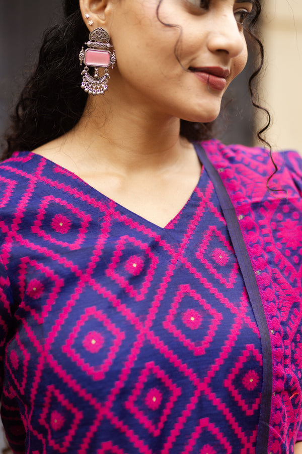 Neelambara Raga Jamdani Suit Set