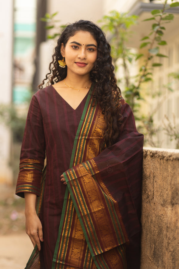 Pavithra Vanasigaram korvai Chettinad kanchi Cotton Set-with lining