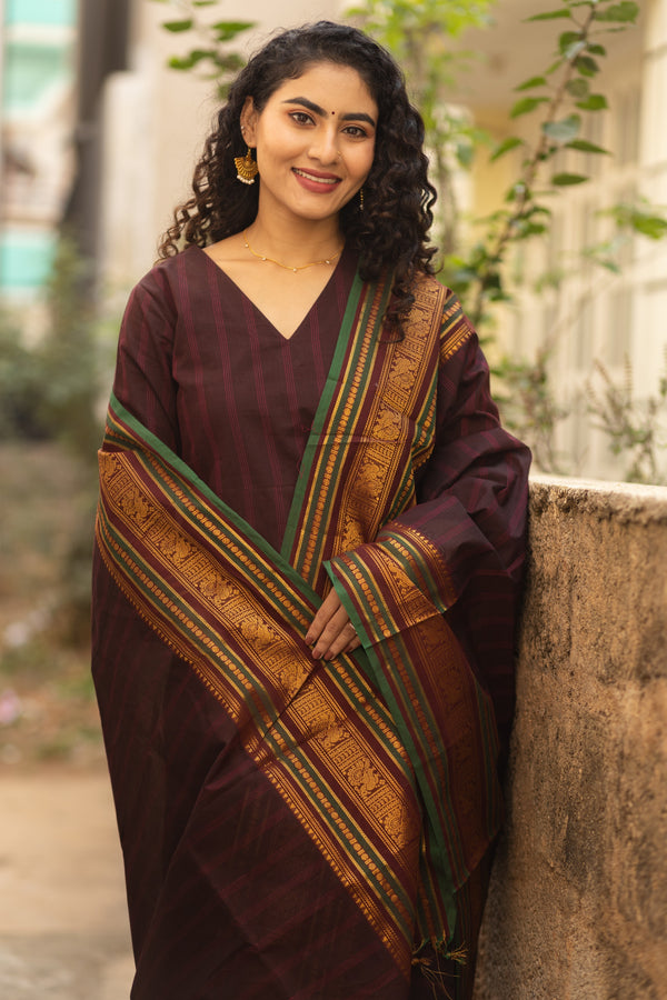 Pavithra Vanasigaram korvai Chettinad kanchi Cotton Set-with lining