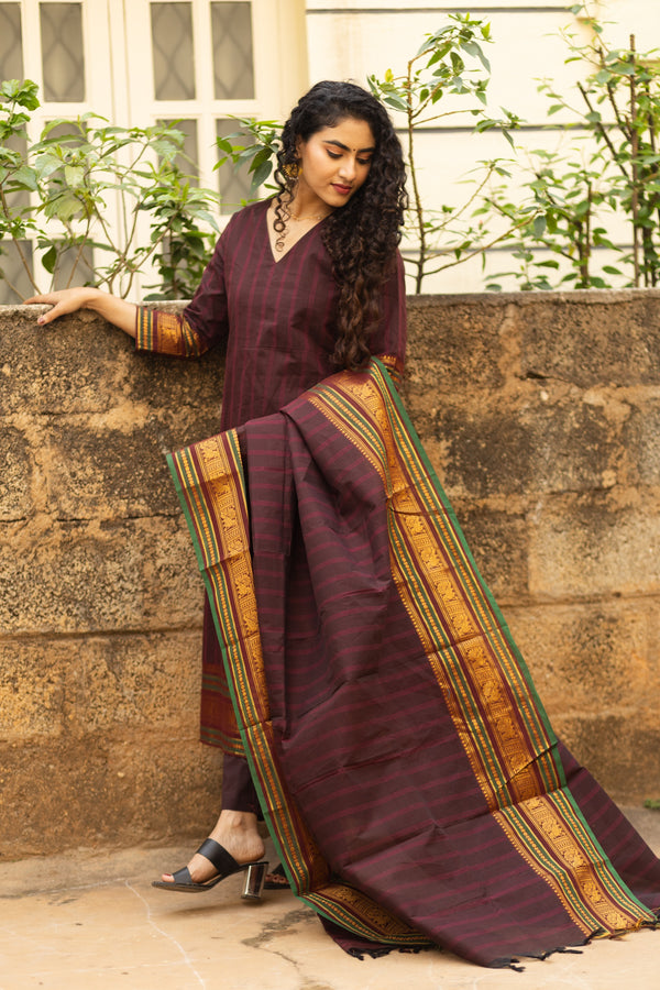 Pavithra Vanasigaram korvai Chettinad kanchi Cotton Set-with lining