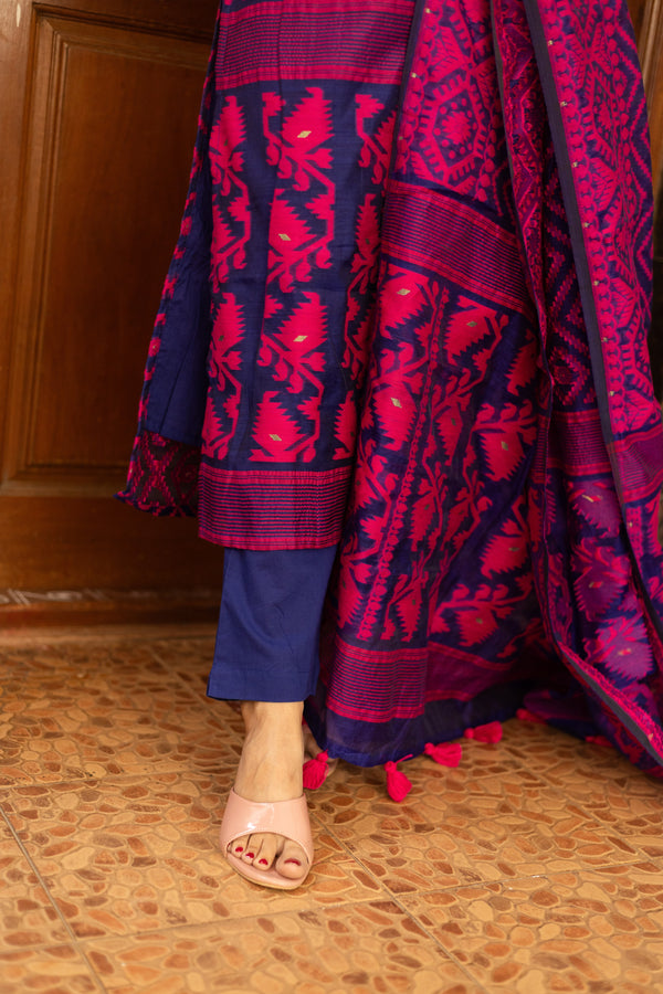 Neelambara Raga Jamdani Suit Set