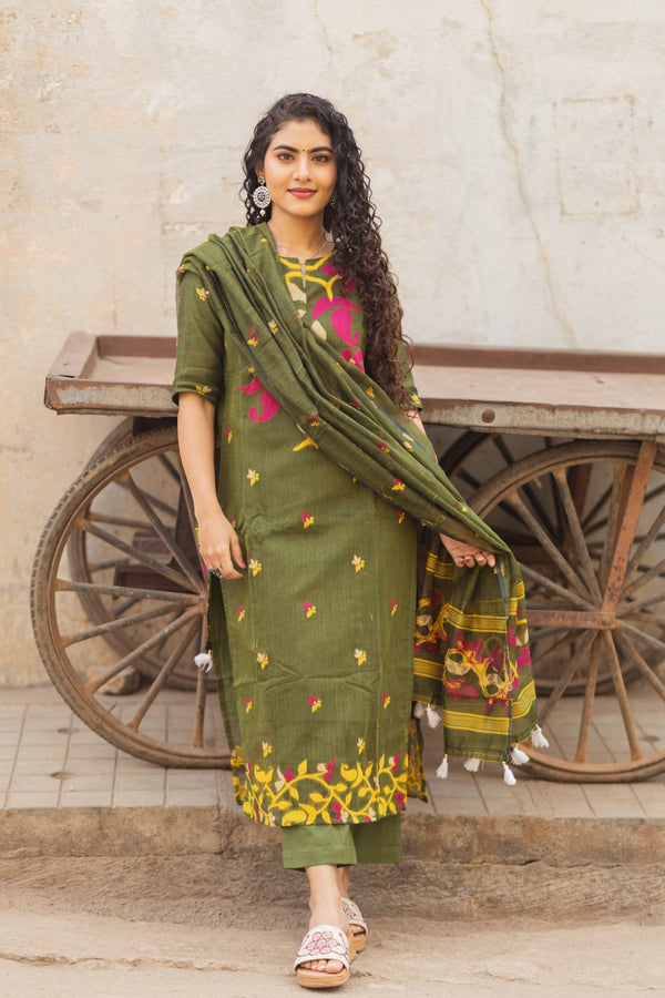 Oindrila Cotton Jamdani Suit Set