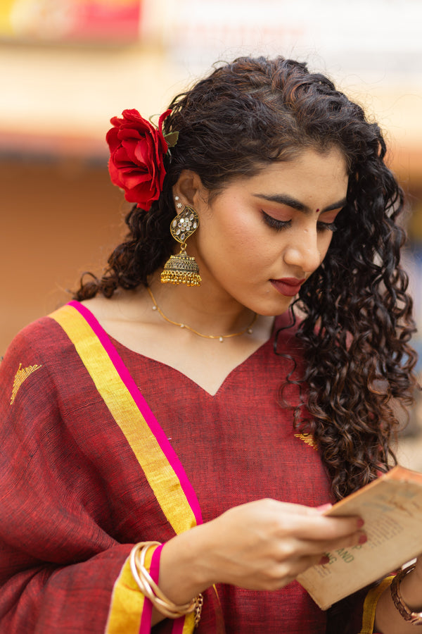 Mahul ⭐Premium Pure Linen Jamdani Suit Set